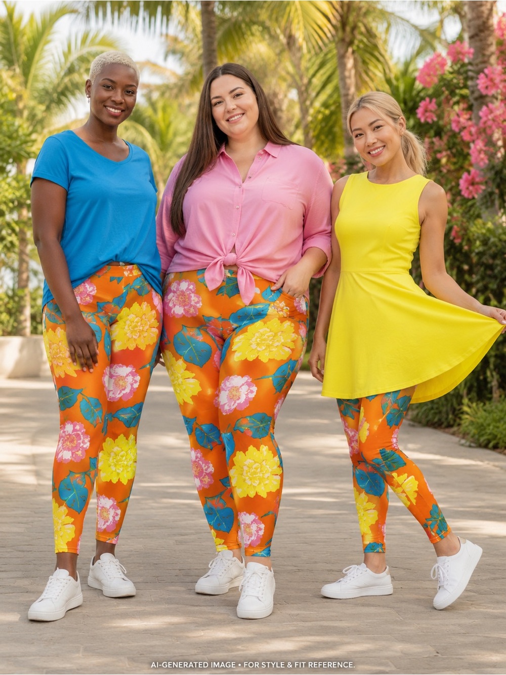 LuLaRoe Floral Leggings Pink Orange Yellow Floral